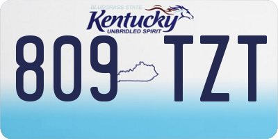 KY license plate 809TZT