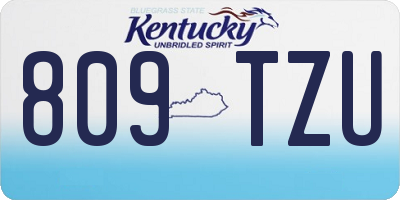 KY license plate 809TZU