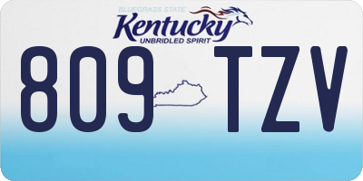 KY license plate 809TZV