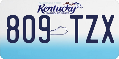 KY license plate 809TZX