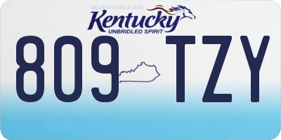 KY license plate 809TZY