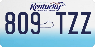 KY license plate 809TZZ