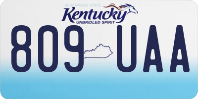 KY license plate 809UAA