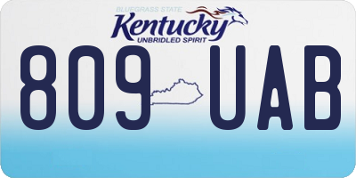 KY license plate 809UAB