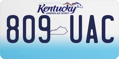 KY license plate 809UAC