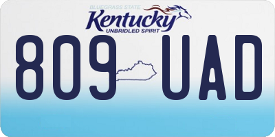 KY license plate 809UAD