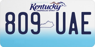 KY license plate 809UAE