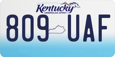 KY license plate 809UAF