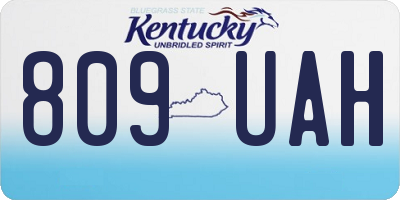 KY license plate 809UAH
