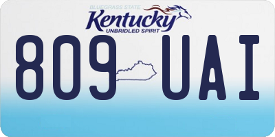 KY license plate 809UAI