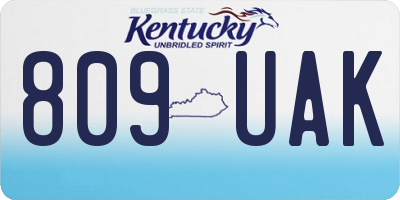KY license plate 809UAK