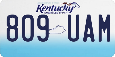 KY license plate 809UAM