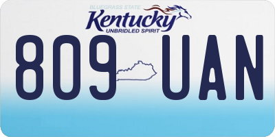 KY license plate 809UAN