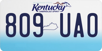 KY license plate 809UAO