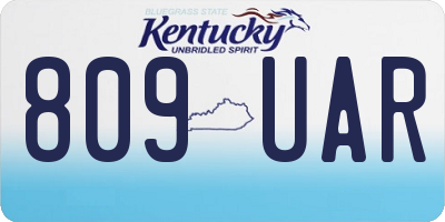 KY license plate 809UAR