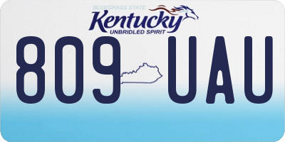 KY license plate 809UAU