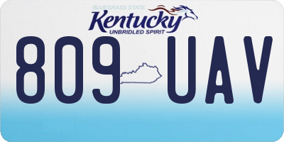 KY license plate 809UAV