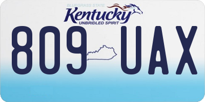 KY license plate 809UAX
