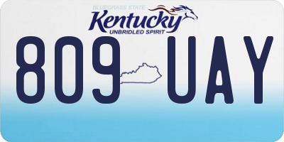 KY license plate 809UAY
