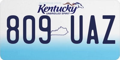 KY license plate 809UAZ