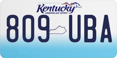 KY license plate 809UBA