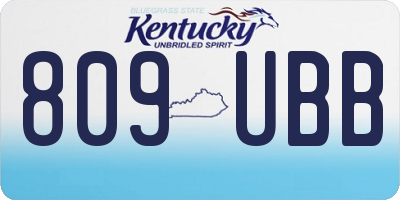 KY license plate 809UBB
