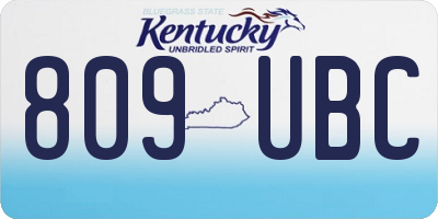 KY license plate 809UBC