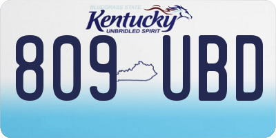 KY license plate 809UBD