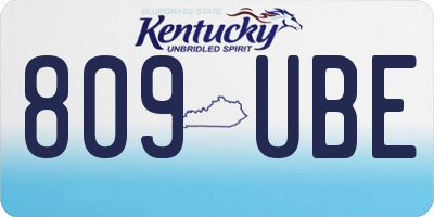 KY license plate 809UBE