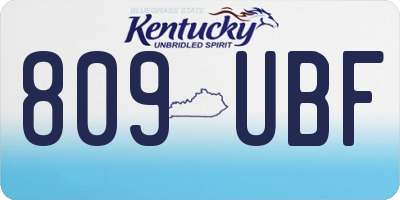 KY license plate 809UBF