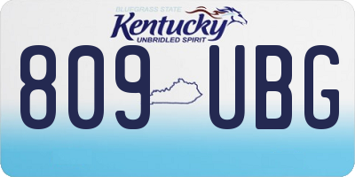 KY license plate 809UBG