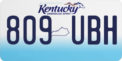 KY license plate 809UBH