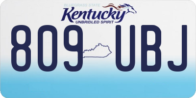 KY license plate 809UBJ