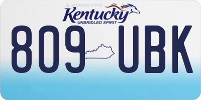 KY license plate 809UBK