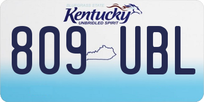 KY license plate 809UBL