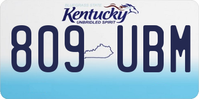 KY license plate 809UBM