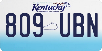KY license plate 809UBN