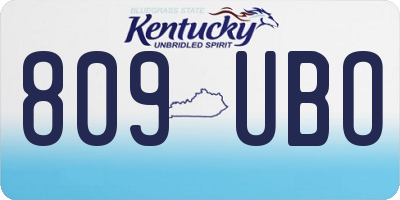 KY license plate 809UBO