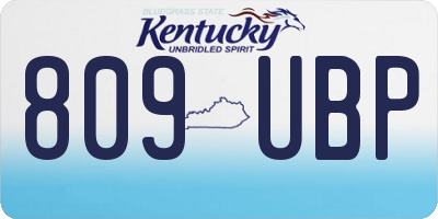 KY license plate 809UBP