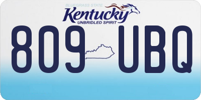 KY license plate 809UBQ