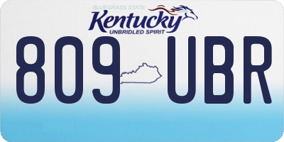 KY license plate 809UBR