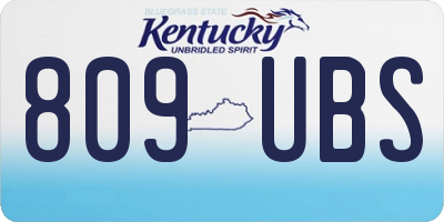 KY license plate 809UBS