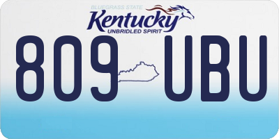 KY license plate 809UBU