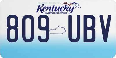 KY license plate 809UBV