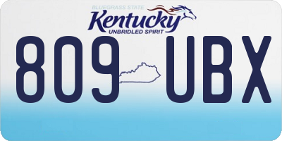 KY license plate 809UBX