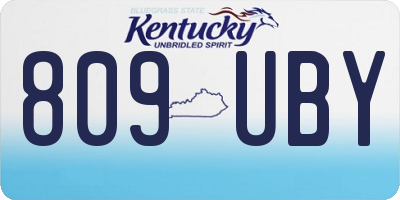 KY license plate 809UBY