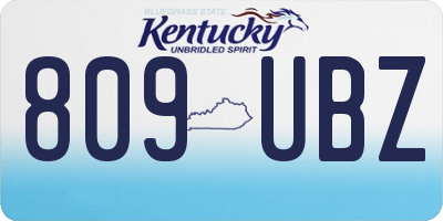 KY license plate 809UBZ