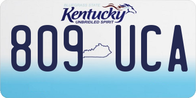 KY license plate 809UCA