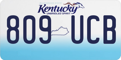 KY license plate 809UCB