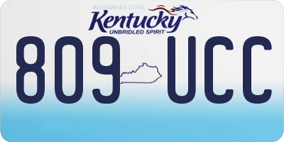 KY license plate 809UCC